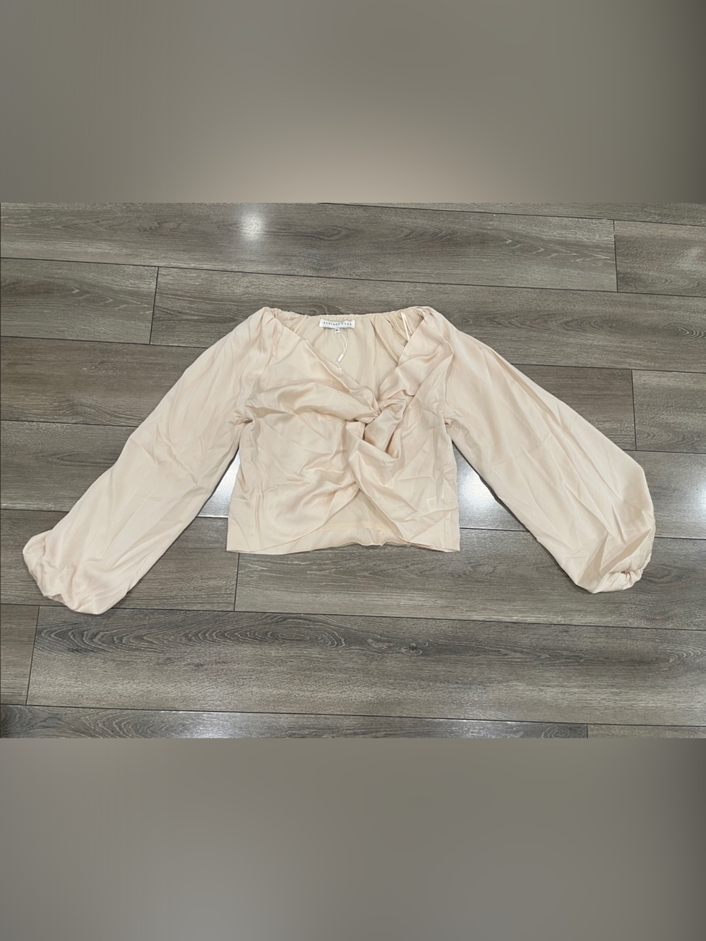Endless Rose, Sheer Twist-Front . in cream. Light weight silk feel.